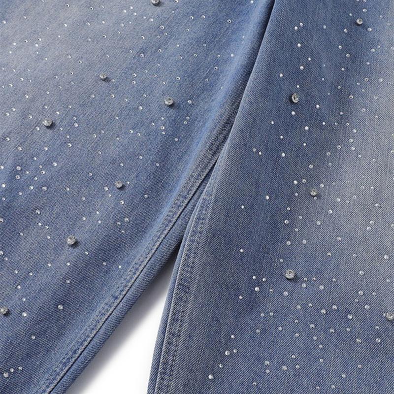 Starlight Drift Rhinestone Relaxed-Fit Jeans