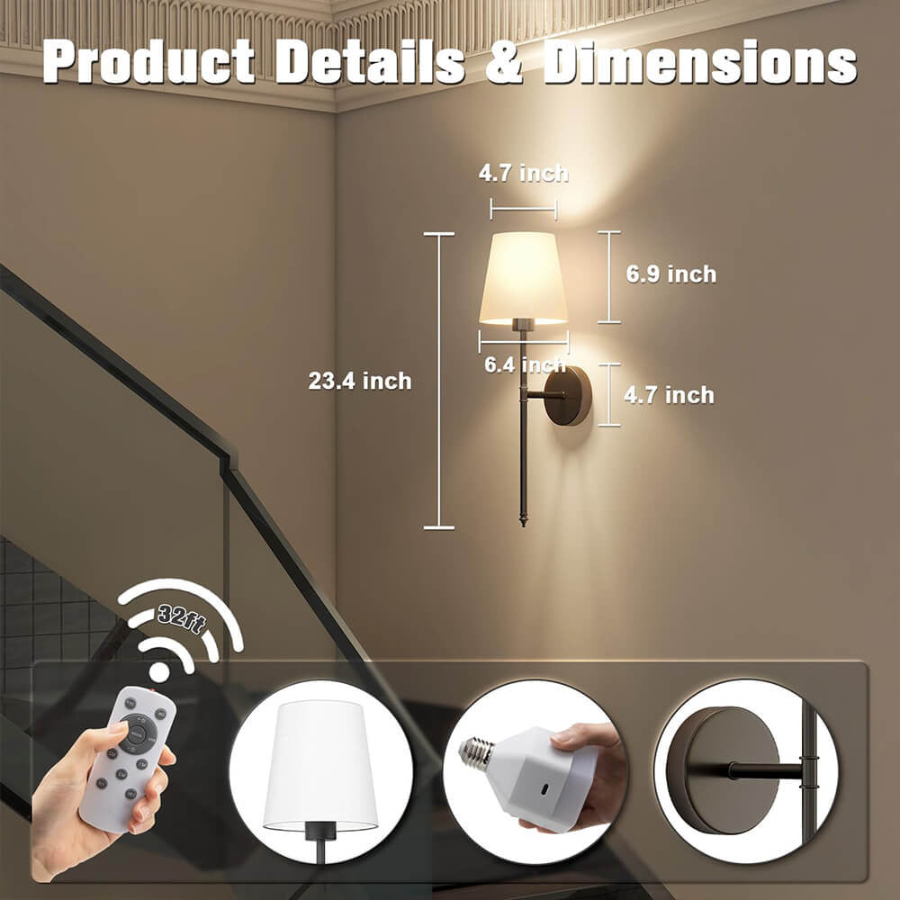 Lampe murale en cuivre avec couverture en tissu national