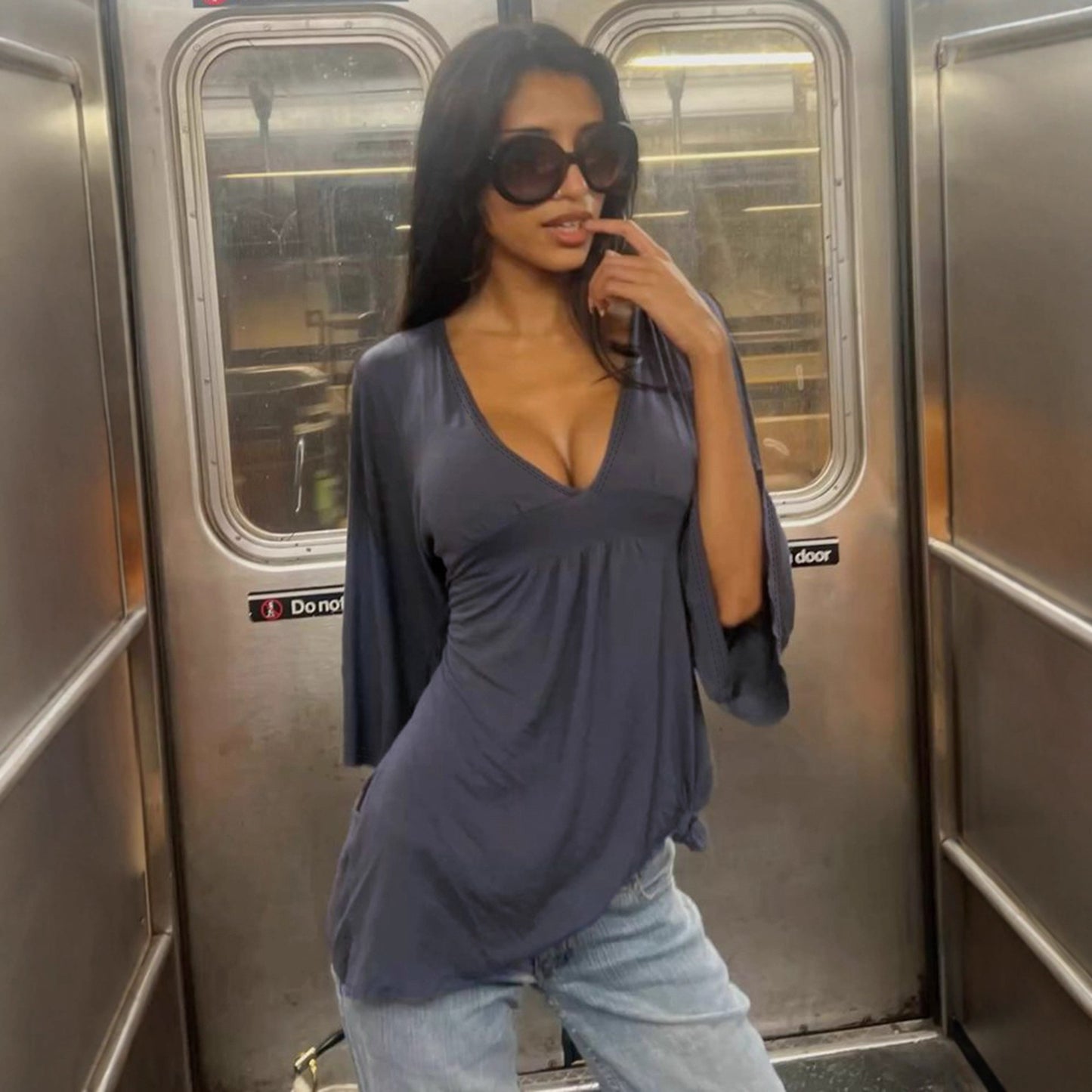 AfterHours Deep-V Flow Top