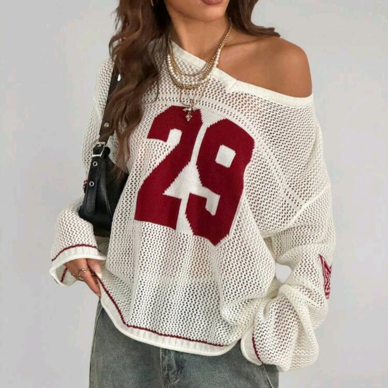 Varsity Muse Knit Jersey Blouse