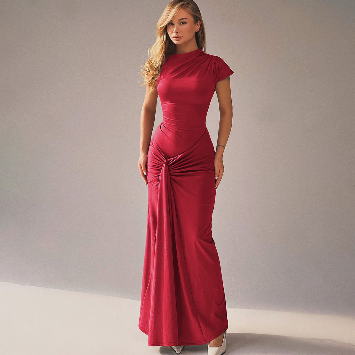 Veloura™ Hourglass Pleated Evening Dress