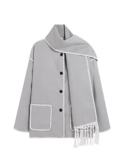 CozyCharm™ Woolen Scarf Coat