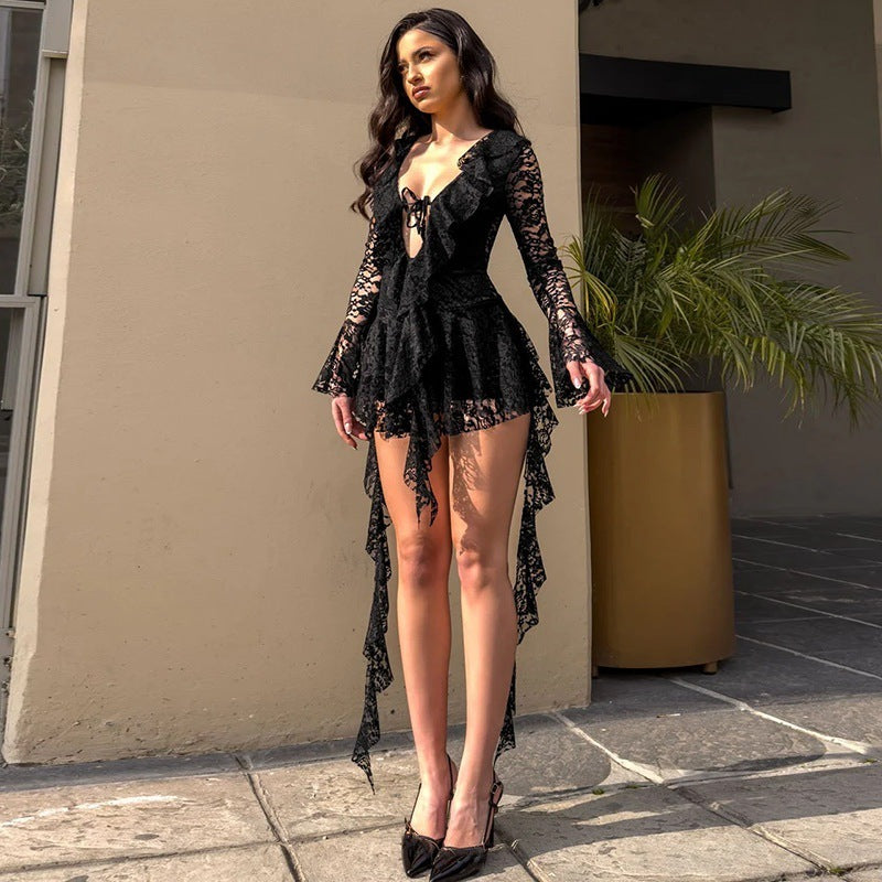 Elysian Lace™ Lace-Up Mini Dress