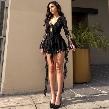 Elysian Lace™ Lace-Up Mini Dress