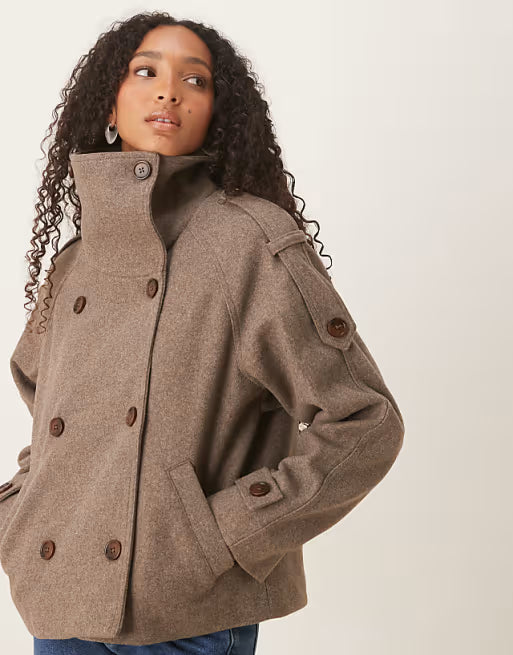 Auréa™ Short Stand Collar Trench Coat