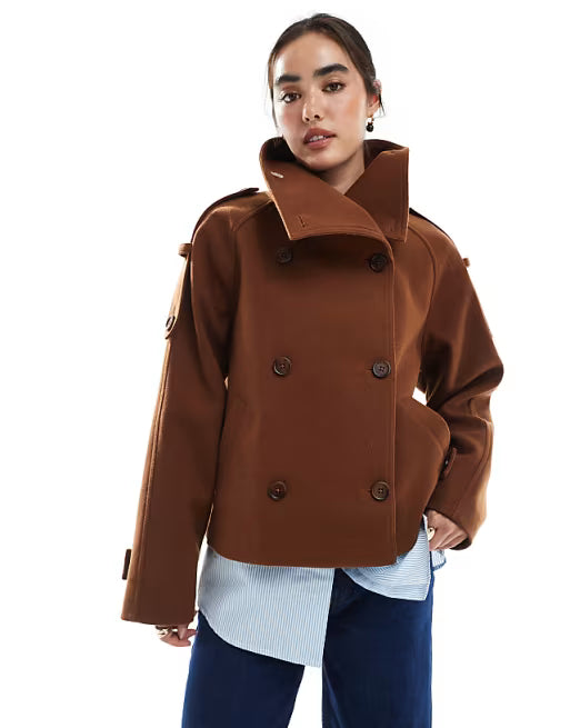 Auréa™ Short Stand Collar Trench Coat