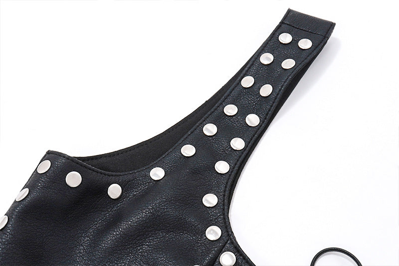 Midnight Riot Lace-Up Leather Top