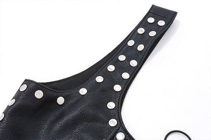 Midnight Riot Lace-Up Leather Top