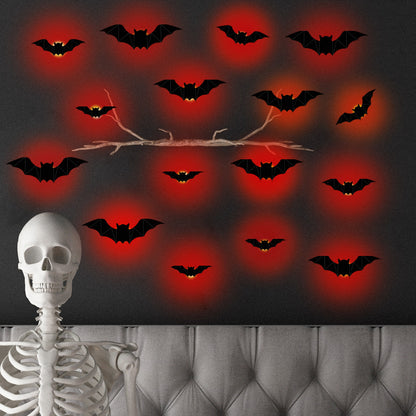 16pc LED 3D Bat Halloween Decoration