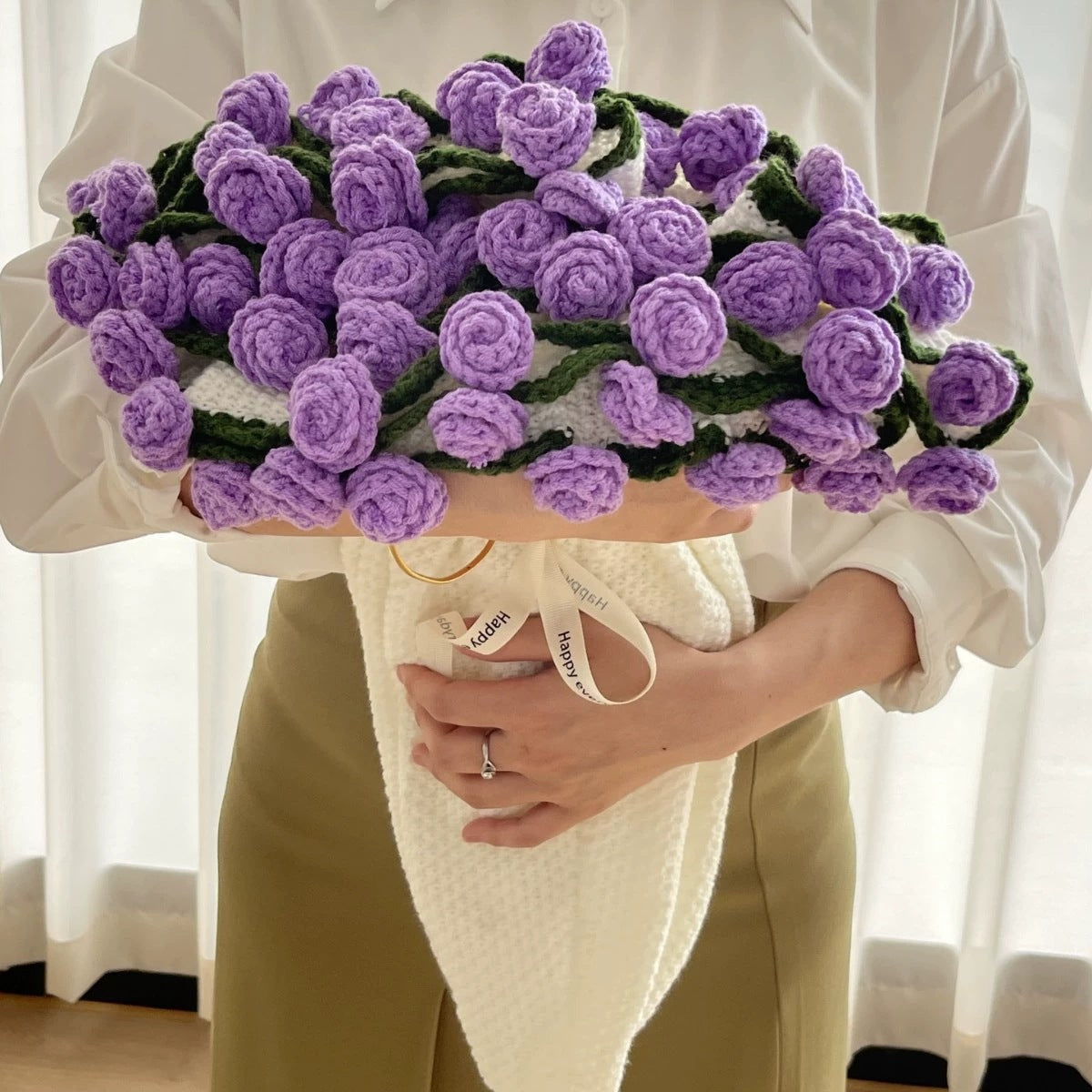 Roselynn™ Couverture en bouquet de roses fait main