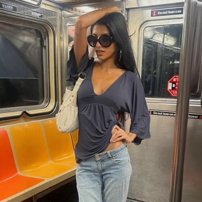 AfterHours Deep-V Flow Top