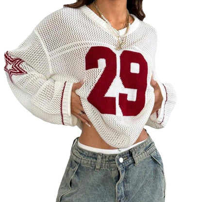 Varsity Muse Knit Jersey Blouse