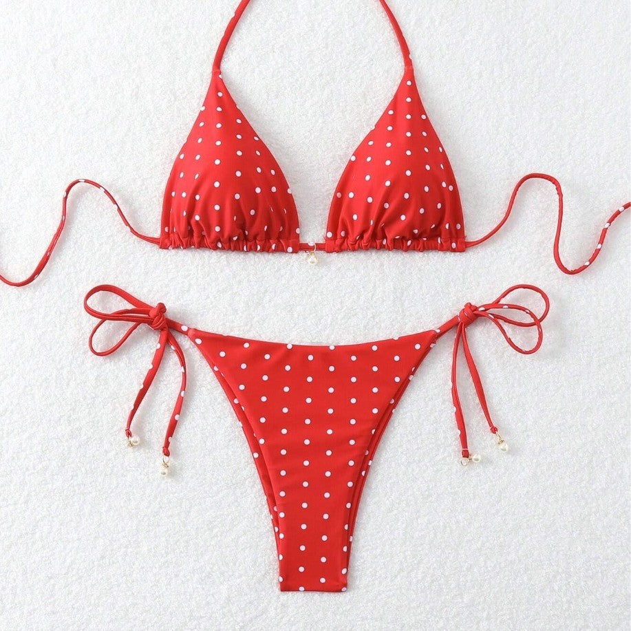 Cherry Dot™ Drawstring Bikini