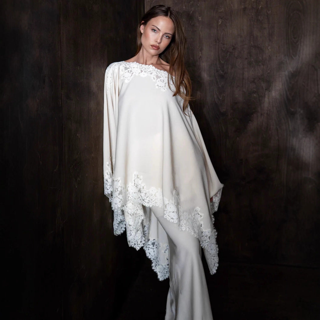 Seraphina Lace Shawl Gown