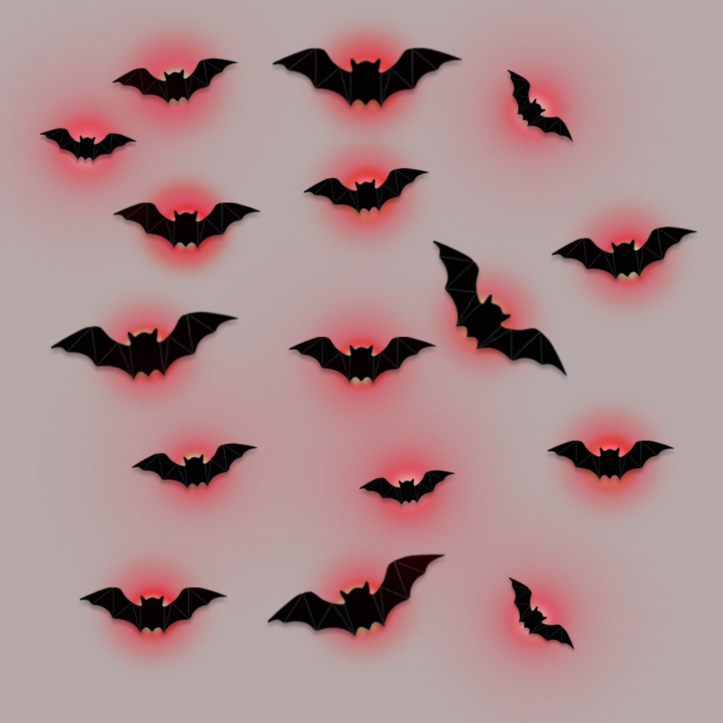 16pc LED 3D Bat Halloween Decoration