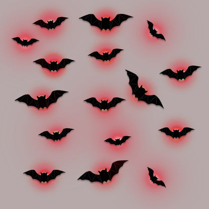 16pc LED 3D Bat Halloween Decoration
