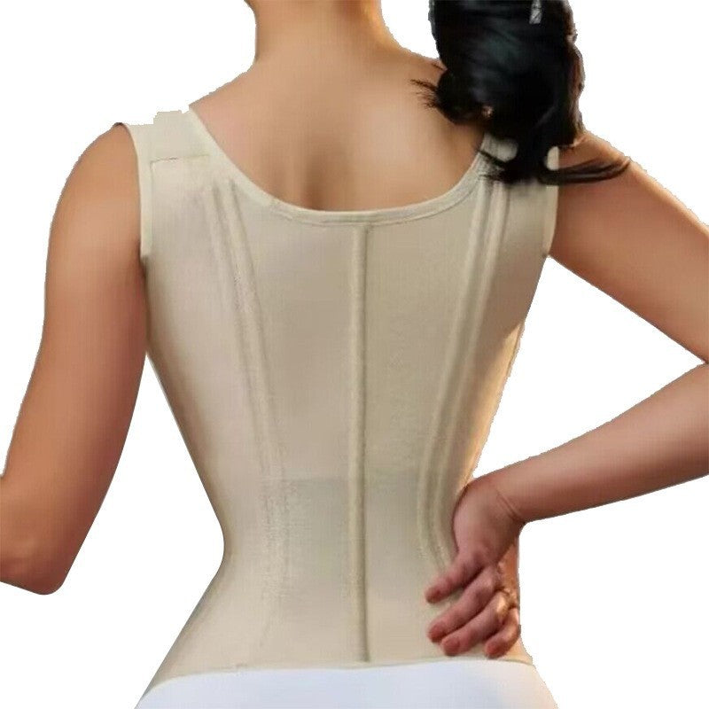 Zipper Breasted Vintage Body Shaping Top