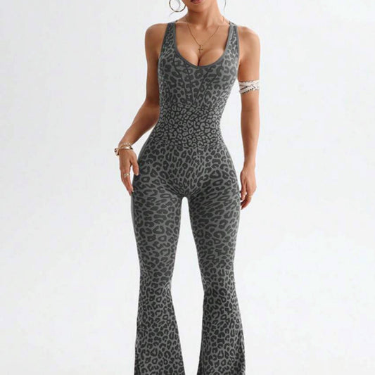 WildForm™ Leopard Cross-Back Jumpsuit