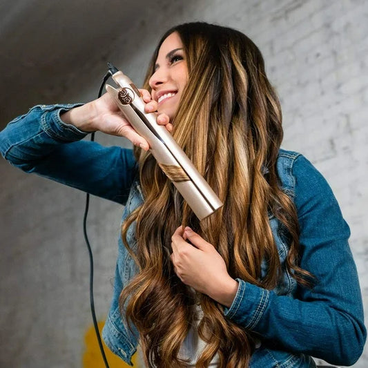 LuxeGlow™ 2-in-1 Straight & Curl Hair Styler