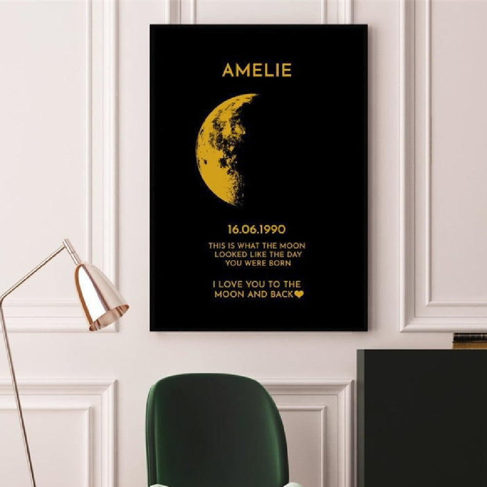 Custom Moon Phase Canvas – The Night Your Bond Began