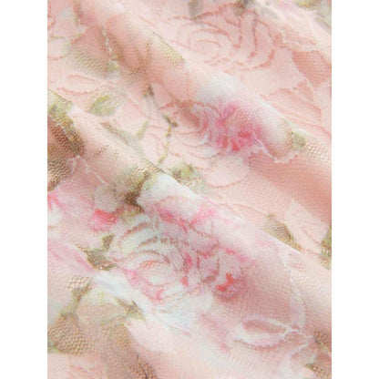 Blossom Elegance Lace Hem Maxi Dress