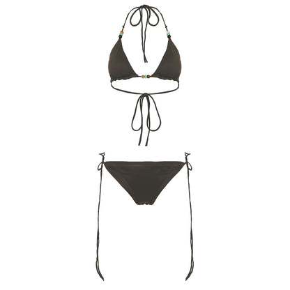 Dolce Dot™ Lace-Up Ruffle Bikini Set