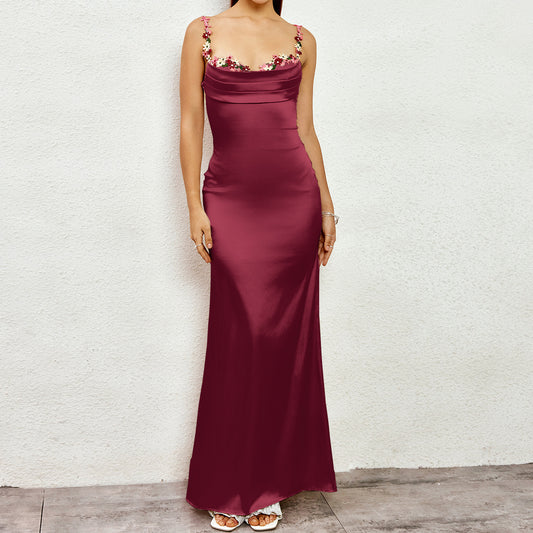 Midnight Bloom™ Lace Strap Maxi Dress