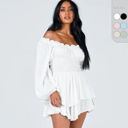 Blush Charm Off-Shoulder Dress