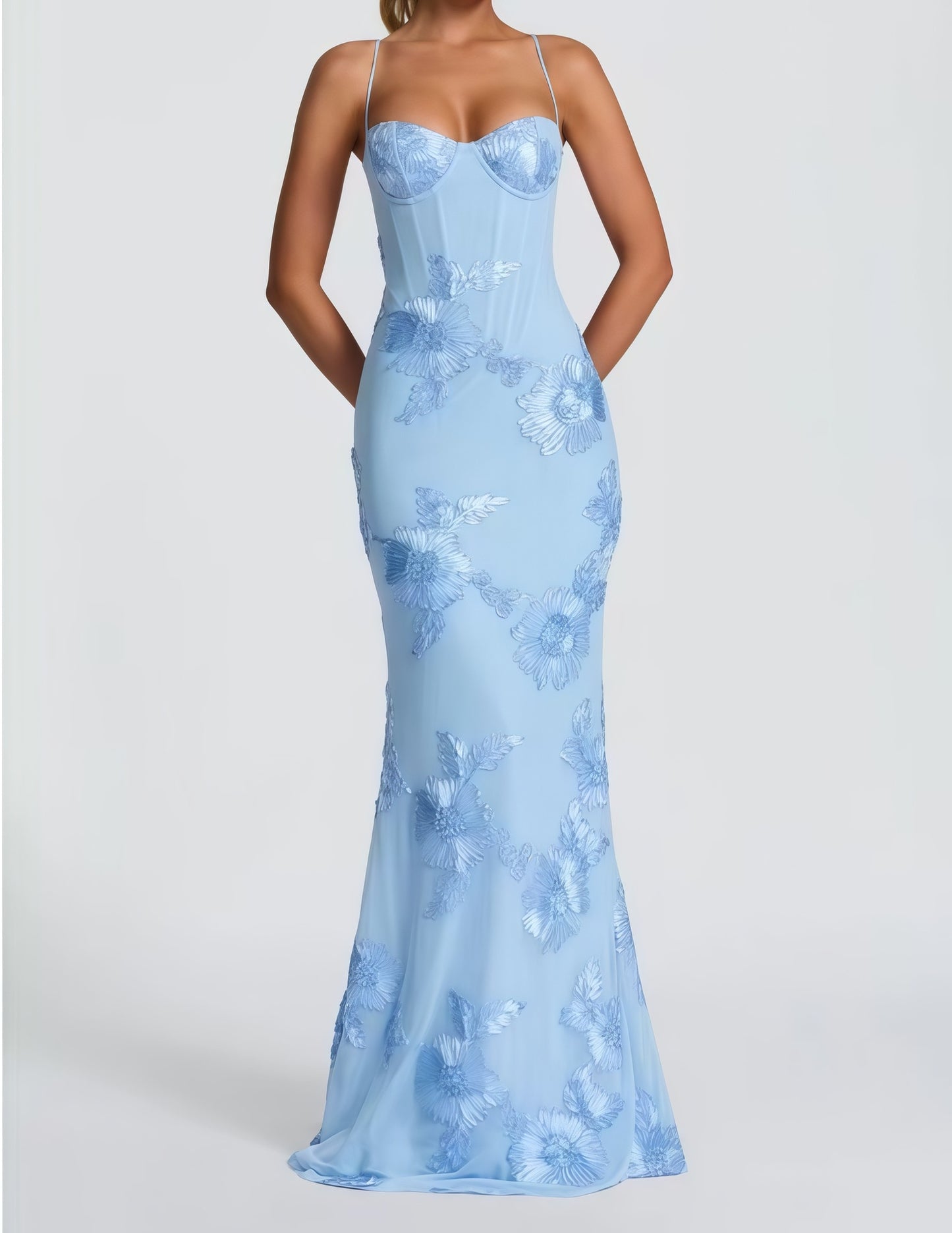 GOLDEN BLOOM™ EMBROIDERED EVENING GOWN