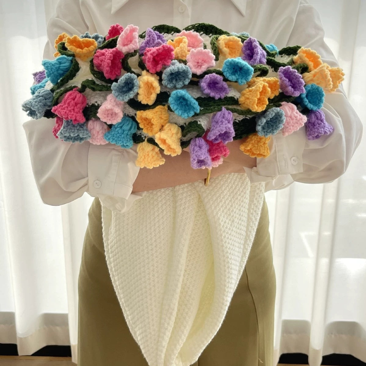 Roselynn™ Couverture en bouquet de roses fait main