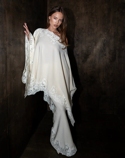 Seraphina Lace Shawl Gown