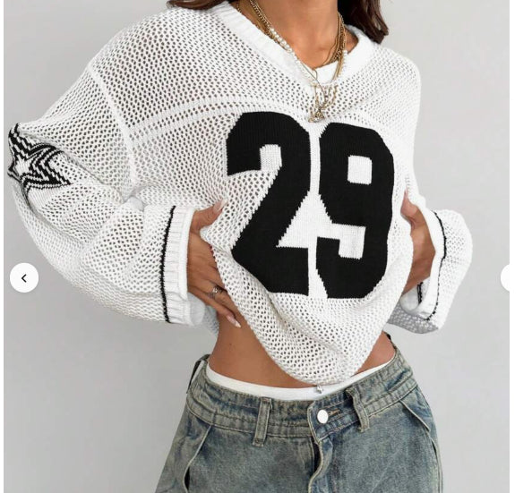 Varsity Muse Knit Jersey Blouse