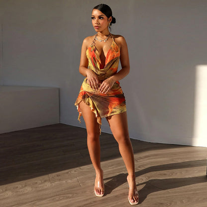 Solstice™ Backless Sunset Mini Dress