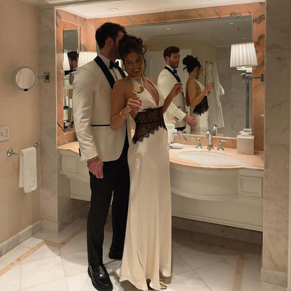 Lumière Satin™ Deep-V Maxi Dress