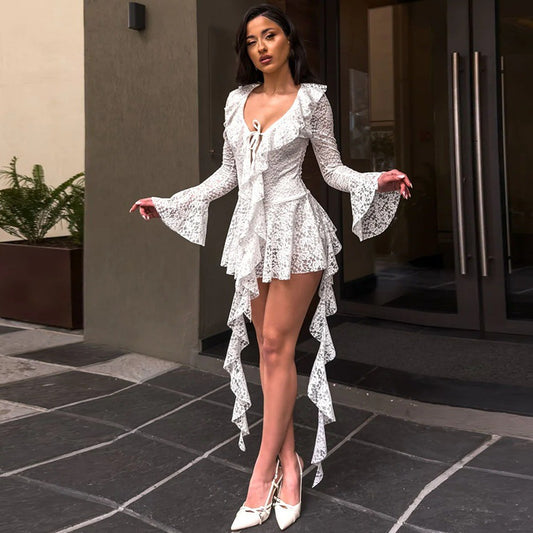 Elysian Lace™ Lace-Up Mini Dress