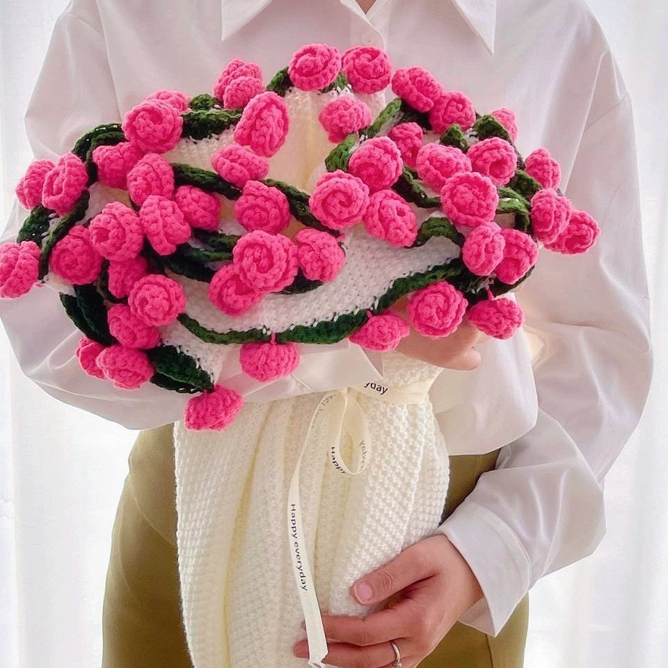 Roselynn™ Couverture en bouquet de roses fait main
