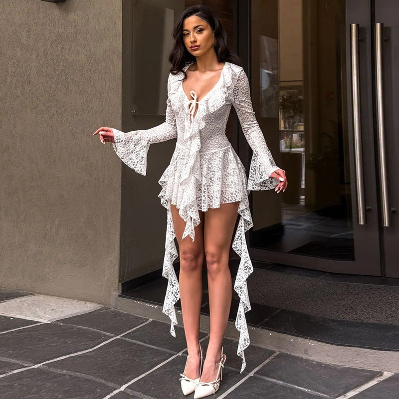 Elysian Lace™ Lace-Up Mini Dress