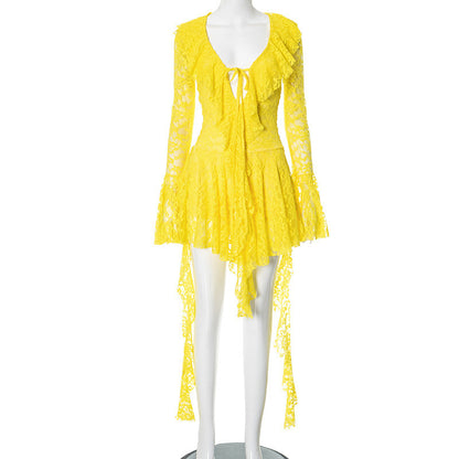 Elysian Lace™ Lace-Up Mini Dress