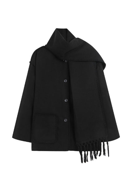 CozyCharm™ Woolen Scarf Coat