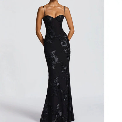 Golden Bloom™ Embroidered Evening Gown