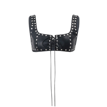 Midnight Riot Lace-Up Leather Top