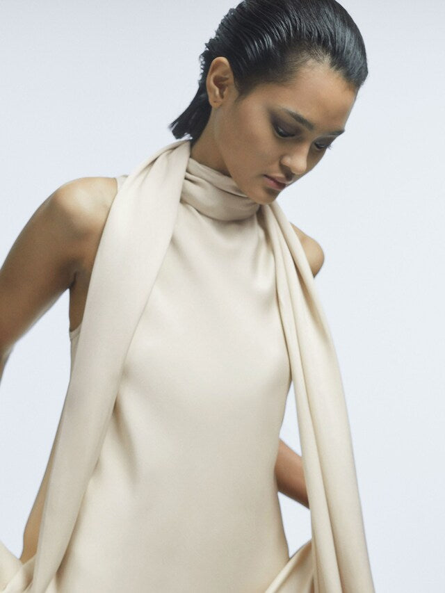 Minimalist Elegant Cape Dress