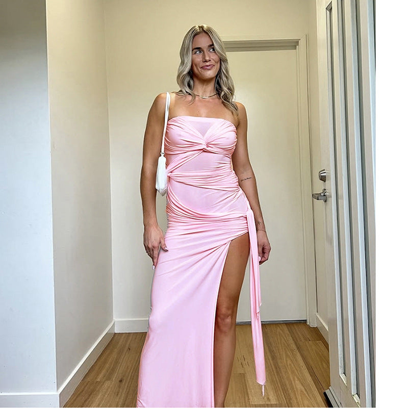 Twist of Midnight Backless Dress