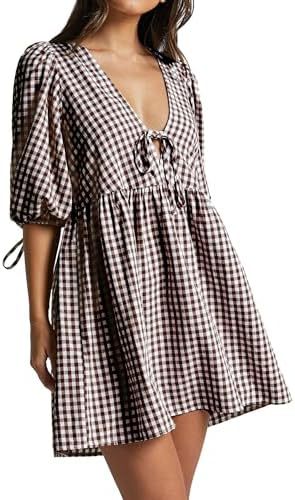 Sweet Meadow Plaid Mini Dress