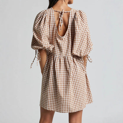 Sweet Meadow Plaid Mini Dress