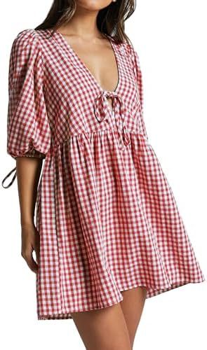 Sweet Meadow Plaid Mini Dress