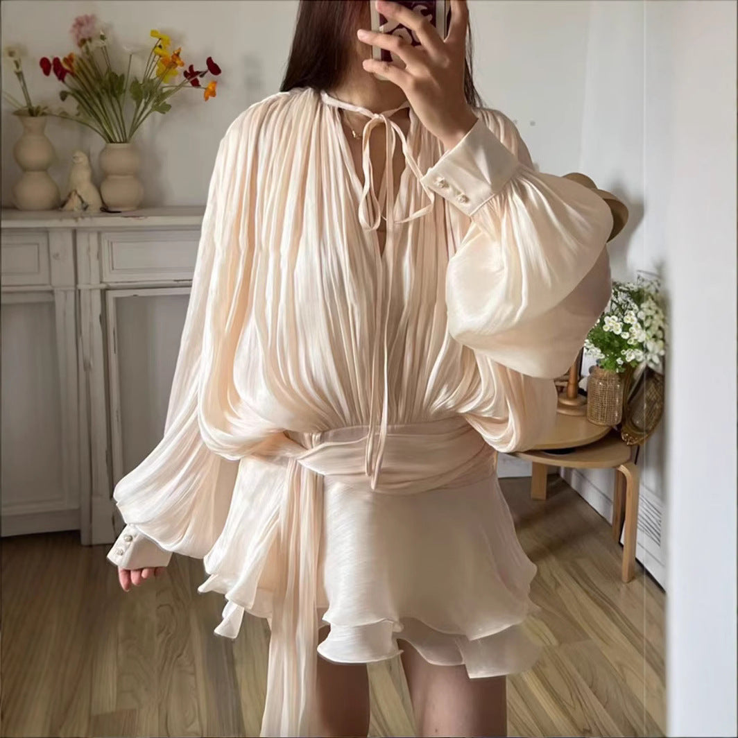Ivory Aura Draped Mini Dress