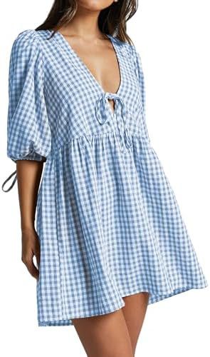 Sweet Meadow Plaid Mini Dress