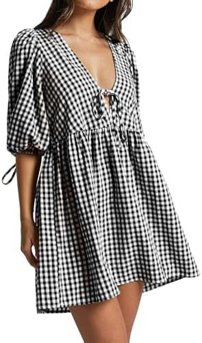 Sweet Meadow Plaid Mini Dress