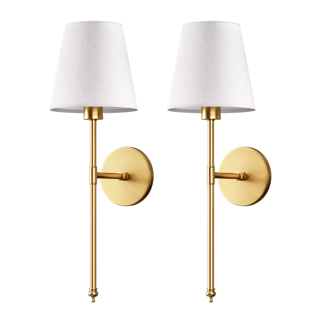 Lampe murale en cuivre avec couverture en tissu national